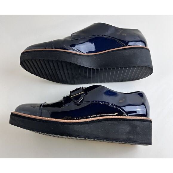 Halogen Emma Monk Strap Patent Leather Oxford, Navy Sz: 11M, 45-03 - Picture 9 of 16
